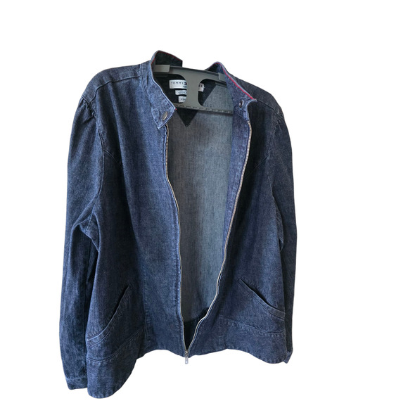 Vintage 2003 Tommy Hilfiger Women's Zip Up Stretch Jacket Size  1X (14W-16W) - Picture 2 of 6